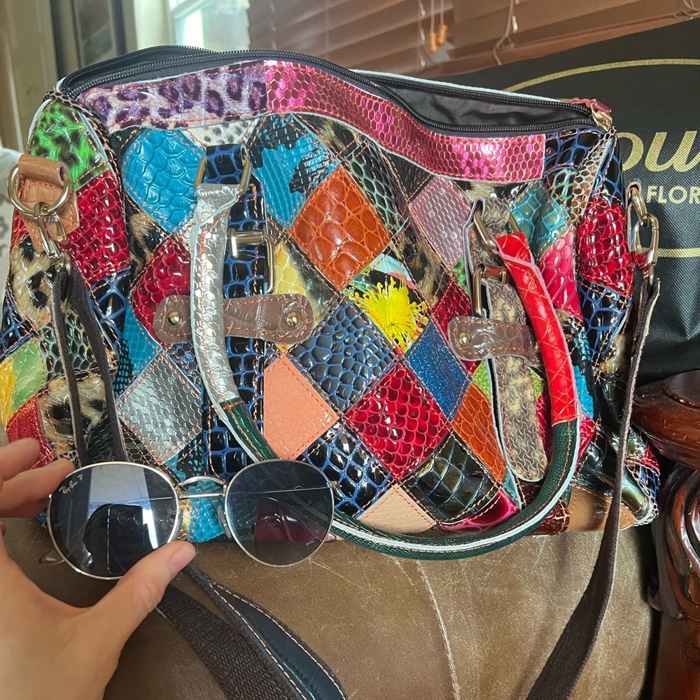 Colorful handmade Boucle handbag